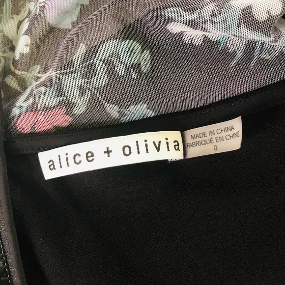 NEW!!! Alice + Olivia Delora Floral Long Sleeve Ruched Turtleneck Dress - Picture 12 of 14